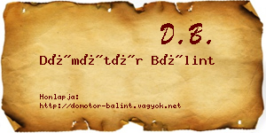 Dömötör Bálint névjegykártya