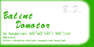 balint domotor business card